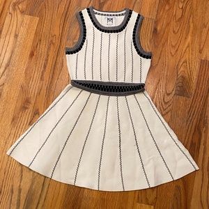 Milly Minis Girls White and Black Skater Dress - Size 5/6